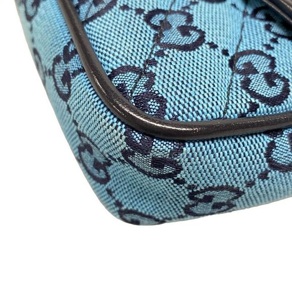 Gucci Shoulder Bag GG Marmont Quilted Leather Super Mini Bag 476433 Blue And - Picture 7 of 16